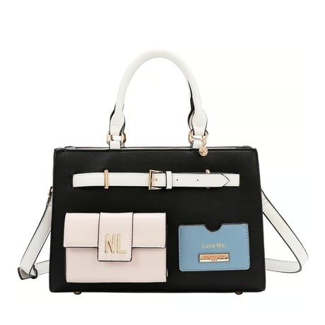 ～COLOR BLOCK～ポケットサッチェルバッグ★コンパクトでおすすめ★